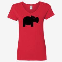 Ladies' Heavy Cotton™ V-Neck T-Shirt Thumbnail