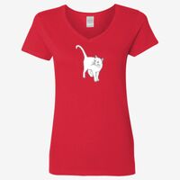 Ladies' Heavy Cotton™ V-Neck T-Shirt Thumbnail