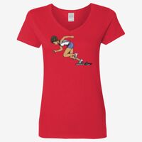 Ladies' Heavy Cotton™ V-Neck T-Shirt Thumbnail